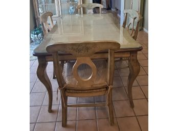 Hand Painted And Distressed Dining Room Table And Chairs By Fortunoffs