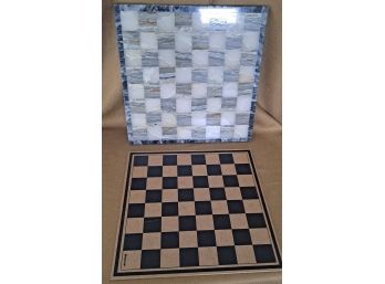 Pair Of Chessboards - One Is Made Of Stone Or Marble