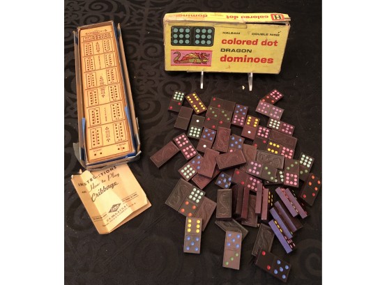 Vintage Dominos & Cribbage Game