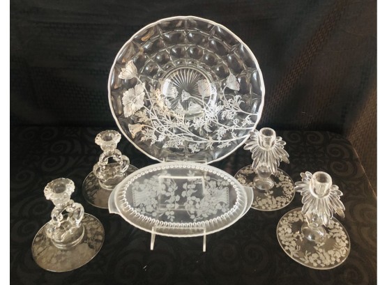 Vintage Etched & Depression Glass Collection