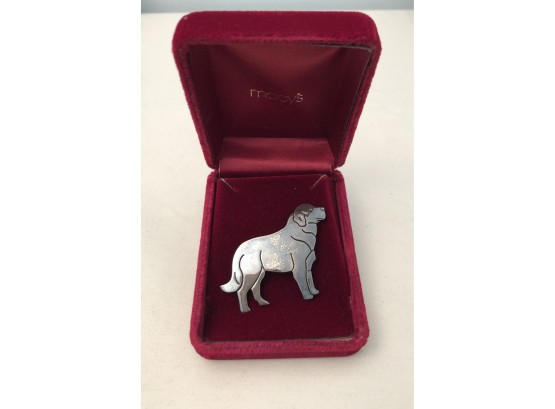 Sterling Silver Dog Brooch (9.7 Grams)