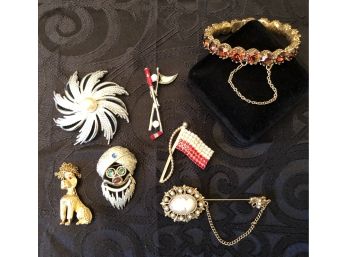 Designer Signed Brooches & Bracelet Jewelry Collection