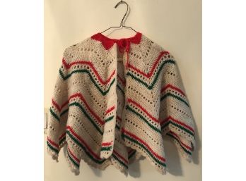 Vintage Hand Crocheted Poncho