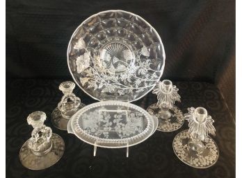 Vintage Etched & Depression Glass Collection