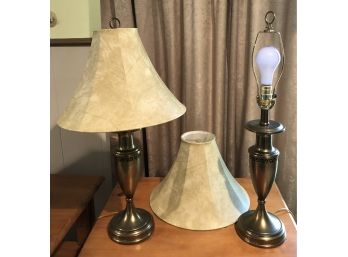 Pair Of Dark Bronze Decorative Table Lamps