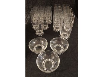 Vintage Bubble Trim Glassware & Bowls