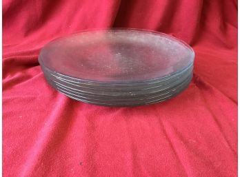 8 Clear Glass Plates - Approx 11' Diameter
