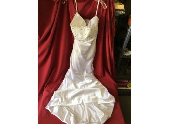 White Wedding Dress With Veil - Never Worn