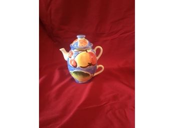 Tea For One Set -tea Pot And Tea Cup - Made In Italy