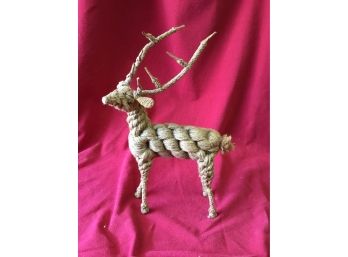 Tied Rope Art Deer With Antlers 12.5' High