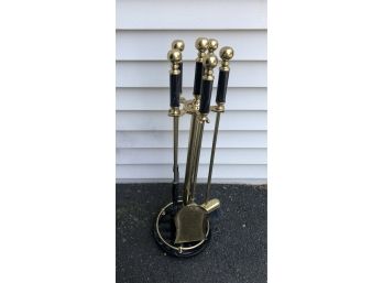 Marble & Brass Fireplace Tools
