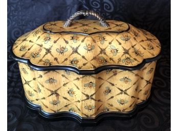French Decorative Bumble Bee Motif Lidded Box