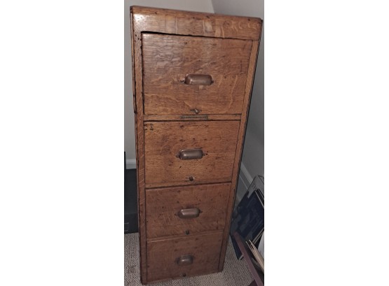 Antique Wooden File Cabinet