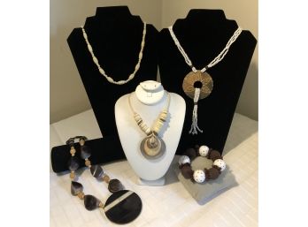 Carved Bone & Wood Jewelry Collection