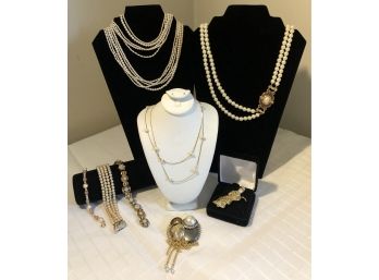 Faux Pearl Jewelry Collection Lot 2