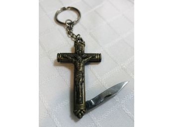 Vintage Crucifix Pocket Knife
