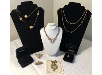 Ladies Goldtone & Crystal Jewelry Collection