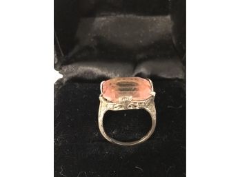 Antique Sterling Silver Ring With Pink Spinel - 3.8 Grams With Stone