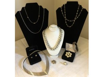 Ladies Silvertone Jewelry Collection Lot 4