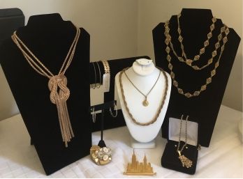 Ladies Goldtone Jewelry Collection Lot 1