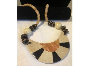 Ethnic Stone & Wood Necklace