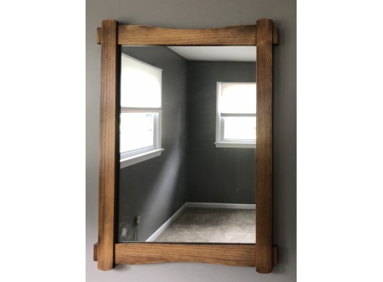 Solid Oak Wall Mirror Lot 1