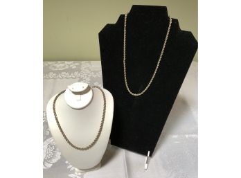 Sterling Silver Rope Necklaces (39.7 Grams)