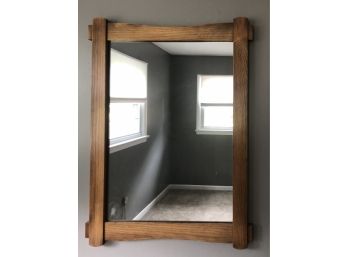 Solid Oak Wall Mirror Lot 1