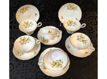Vintage Regency Bone China Teacups & Saucers (England)