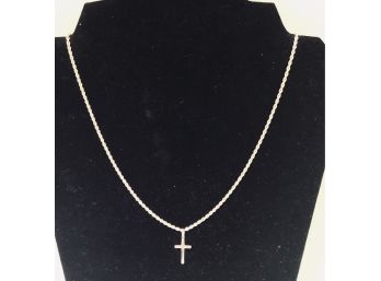 14K Gold Necklace & Cross Pendant (8.1 Grams)