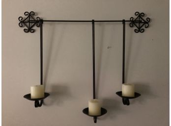 Wrought Iron Candle Wall Hanging