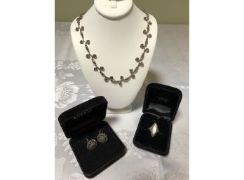 Vintage Sterling Silver Marcasite Jewelry Collection (30.9 Grams)