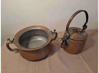 Brass/Metal Pot And Kettle Lot L17
