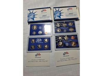 2007 United States Mint 10 Of 14 Proof Coins - 2 Sets