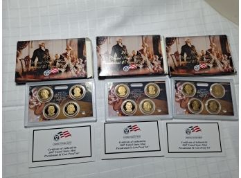 2007 United States Mint Presidential $1 Coin Proof Set - 3 Pieces