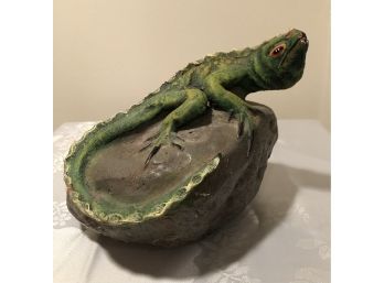 Artisan Stoneware Iguana Sculpture