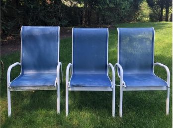 Outdoor Chairs (3) Blue