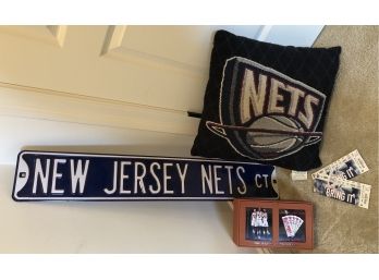 NJ Nets Licensed Sign & Collectibles