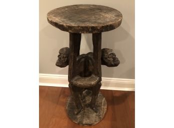 Hand Carved Artisan Solid Wood Accent Table