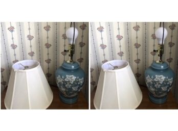Hand Painted Glass Lamps (2)