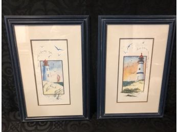 Lighthouse Art By D. Morgan (Signed & Dated)