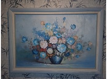 Vintage Floral Painting By T. Kelly (Signed)
