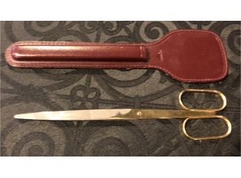Vintage S.SALM Solingen Germany Scissors In Original Leather Sheath