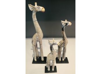 Handmade Giraffe Wooden Sculptures