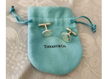 Authentic Tiffany & Co. Sterling Cufflinks & Pouch
