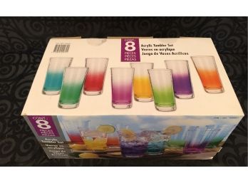 Colorful Acrylic Tumbler Set - BRAND NEW IN BOX!