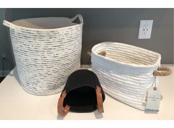 Coiled Rope Fabric Baskets