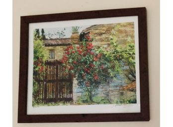 Cottage Garden Scene Painting (Signed & Numbered)