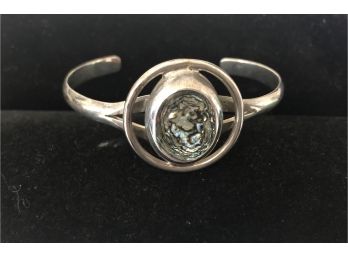 Sterling Silver Abalone Cuff Bracelet (25.5 Grams)