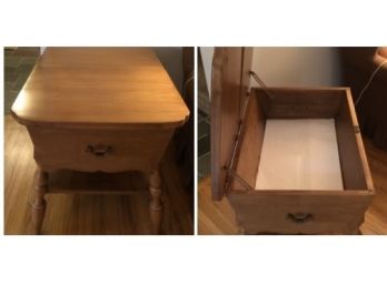 Solid Wood Storage End Table